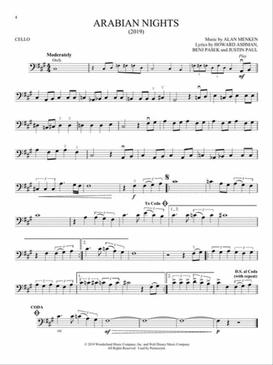 Aladdin Aladdin Cello scores gallery preview page 4