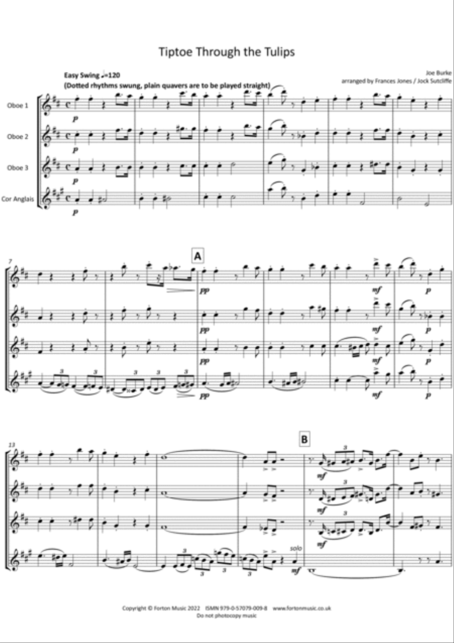 Tiptoe Through The Tulips Oboe scores gallery preview page 3