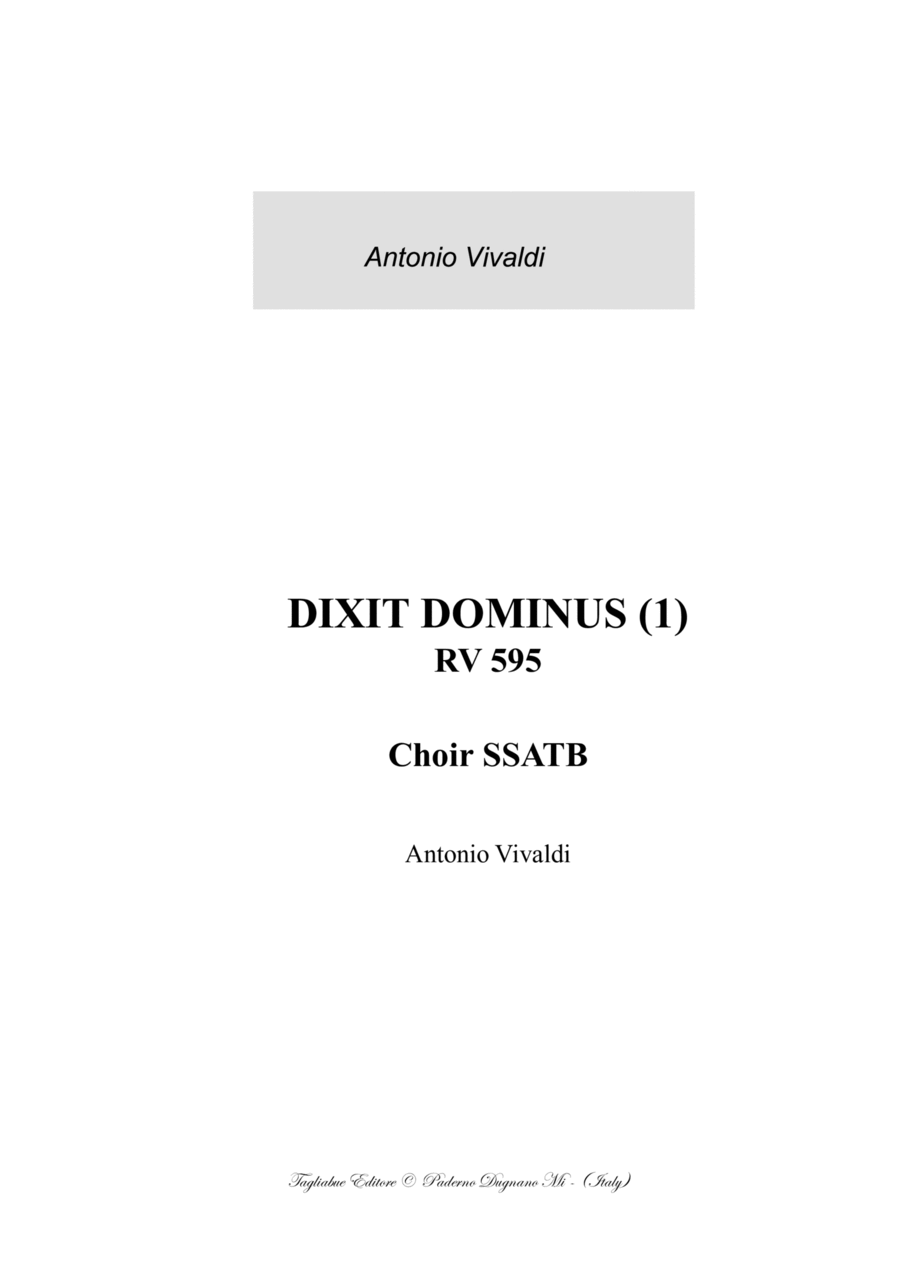 DIXIT DOMINUS (1) - by A. Vivaldi - For SSATB Choir Divisi scores gallery preview page 1