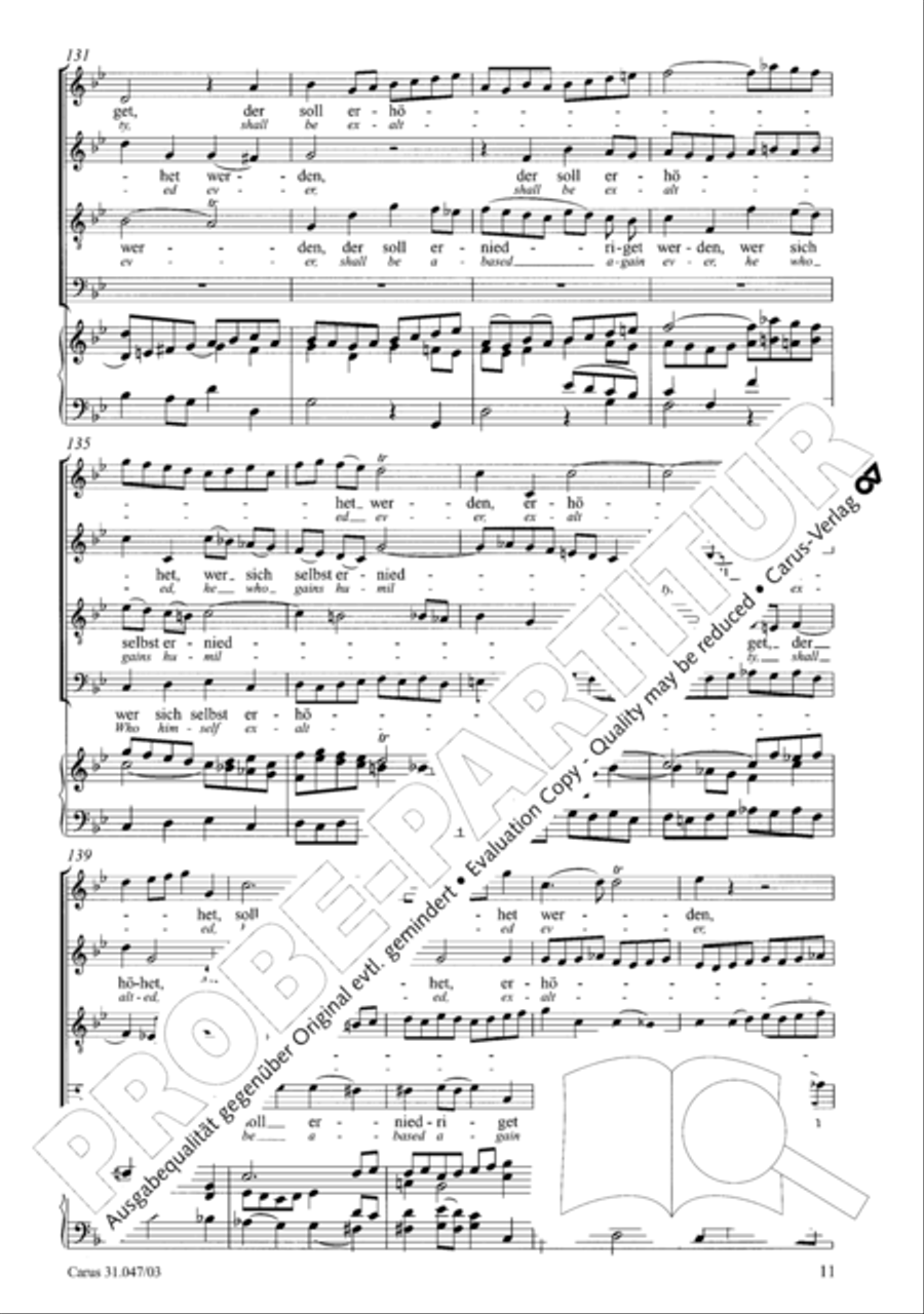Who himself exalteth shall be abased again (Wer sich selbst erhohet, der soll erniedriget werden) 4-Part scores gallery preview page 12