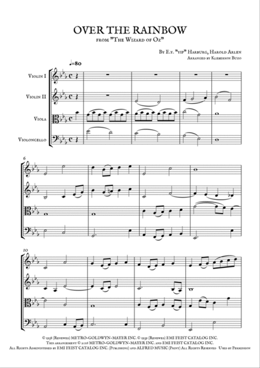 Over The Rainbow Over The Rainbow String Quartet scores gallery preview page 2