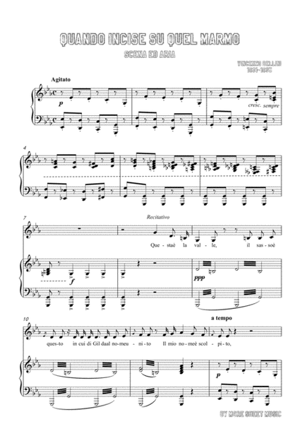 Bellini-Quando incise su quel marmo in E flat Major，for voice and piano image number null