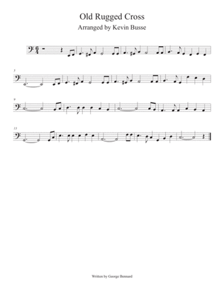 Old Rugged Cross (Easy key of C) - Trombone