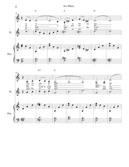 Ave Maria - Latin and English lyrics included for flute or violin or cello, voice and piano image number null
