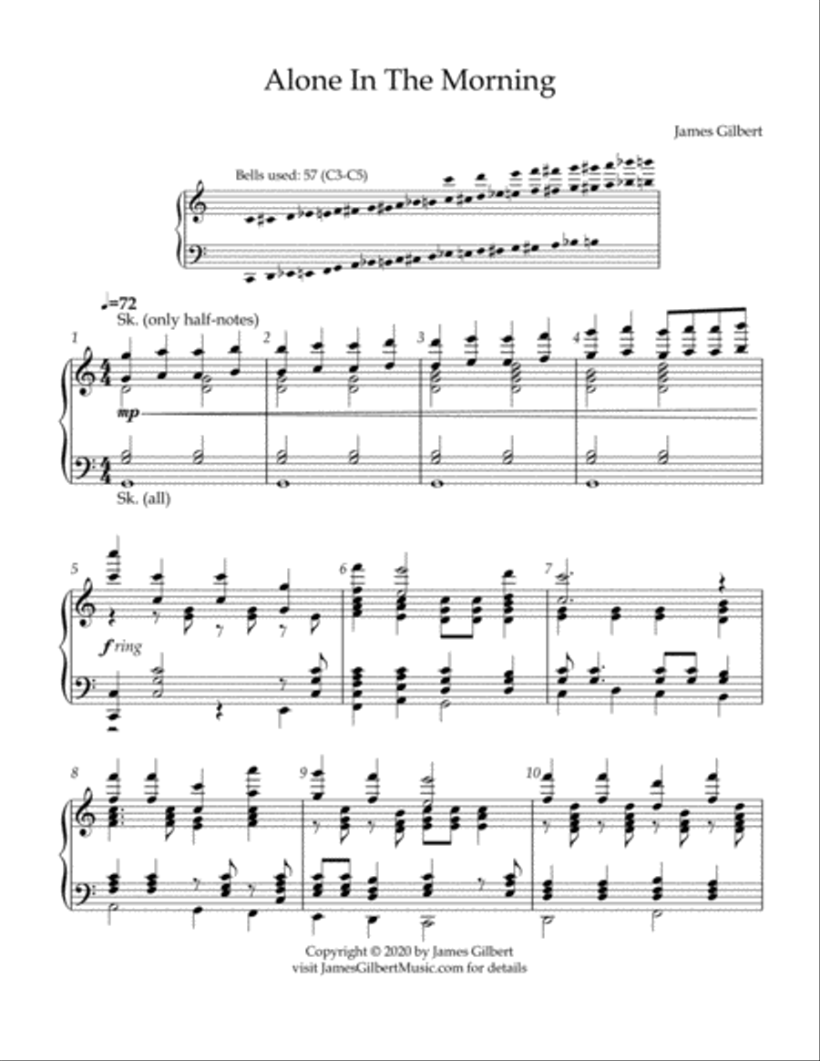 Alone In The Morning Handbell Choir scores gallery preview page 2