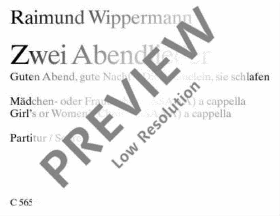 Zwei Abendlieder A Cappella scores gallery preview page 2