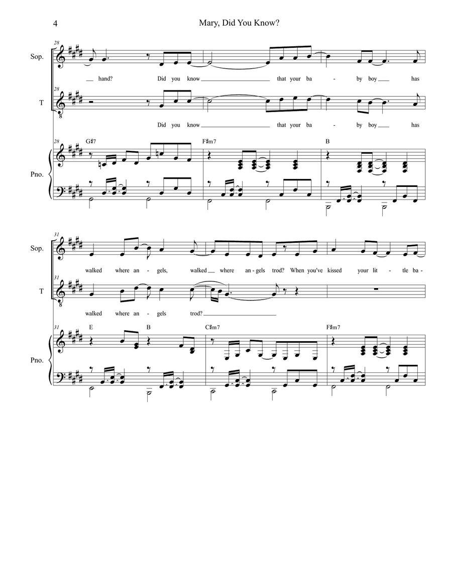 Mary, Did You Know? Mary, Did You Know? Piano scores gallery preview page 4