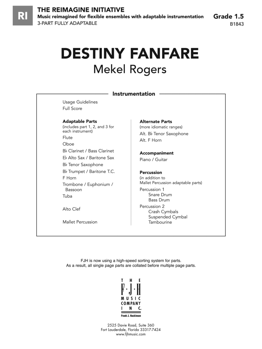 Destiny Fanfare: Score Concert Band scores gallery preview page 1