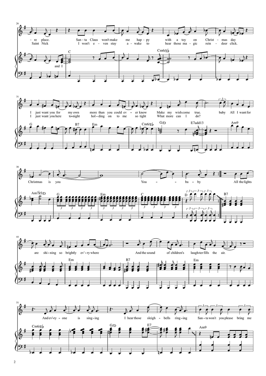 All I Want For Christmas Is You Violin Solo scores gallery preview page 2