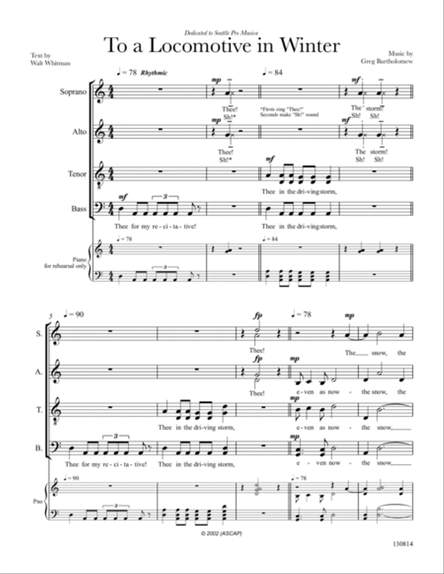 To a Locomotive in Winter 4-Part scores gallery preview page 3