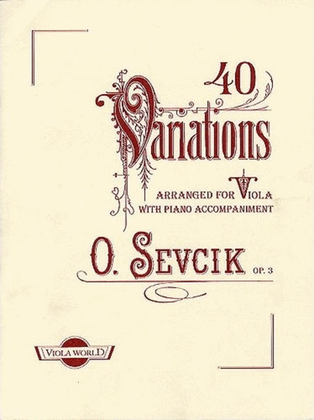 Book cover for Sevcik - 40 Variations Op 3 Viola/Piano