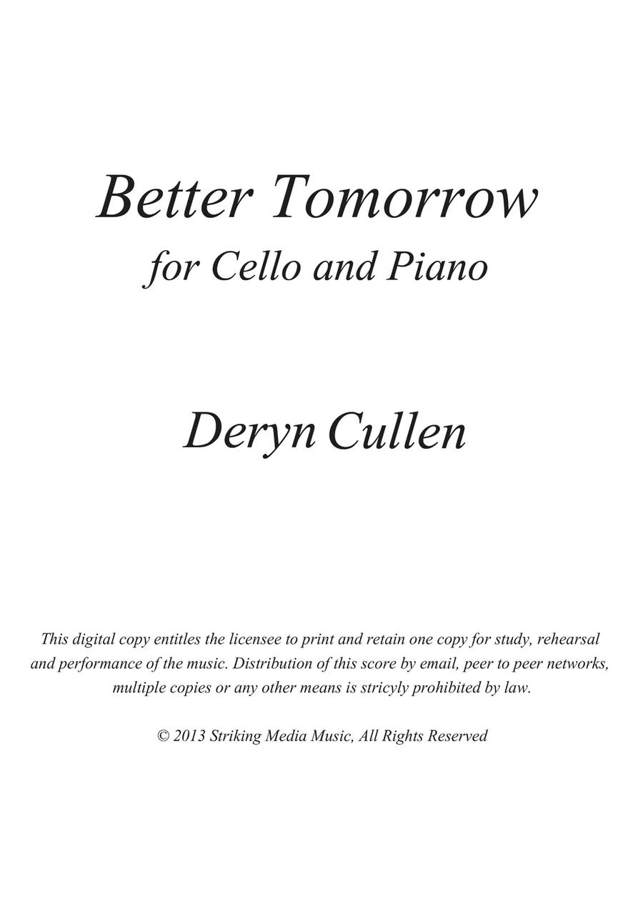 Better Tomorrow Piano scores gallery preview page 2