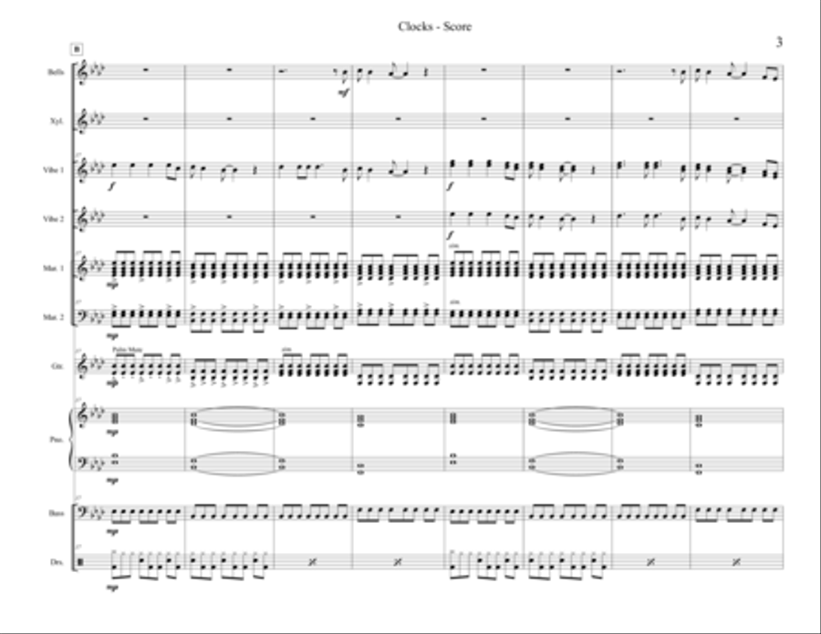 Clocks Clocks Percussion Ensemble scores gallery preview page 3