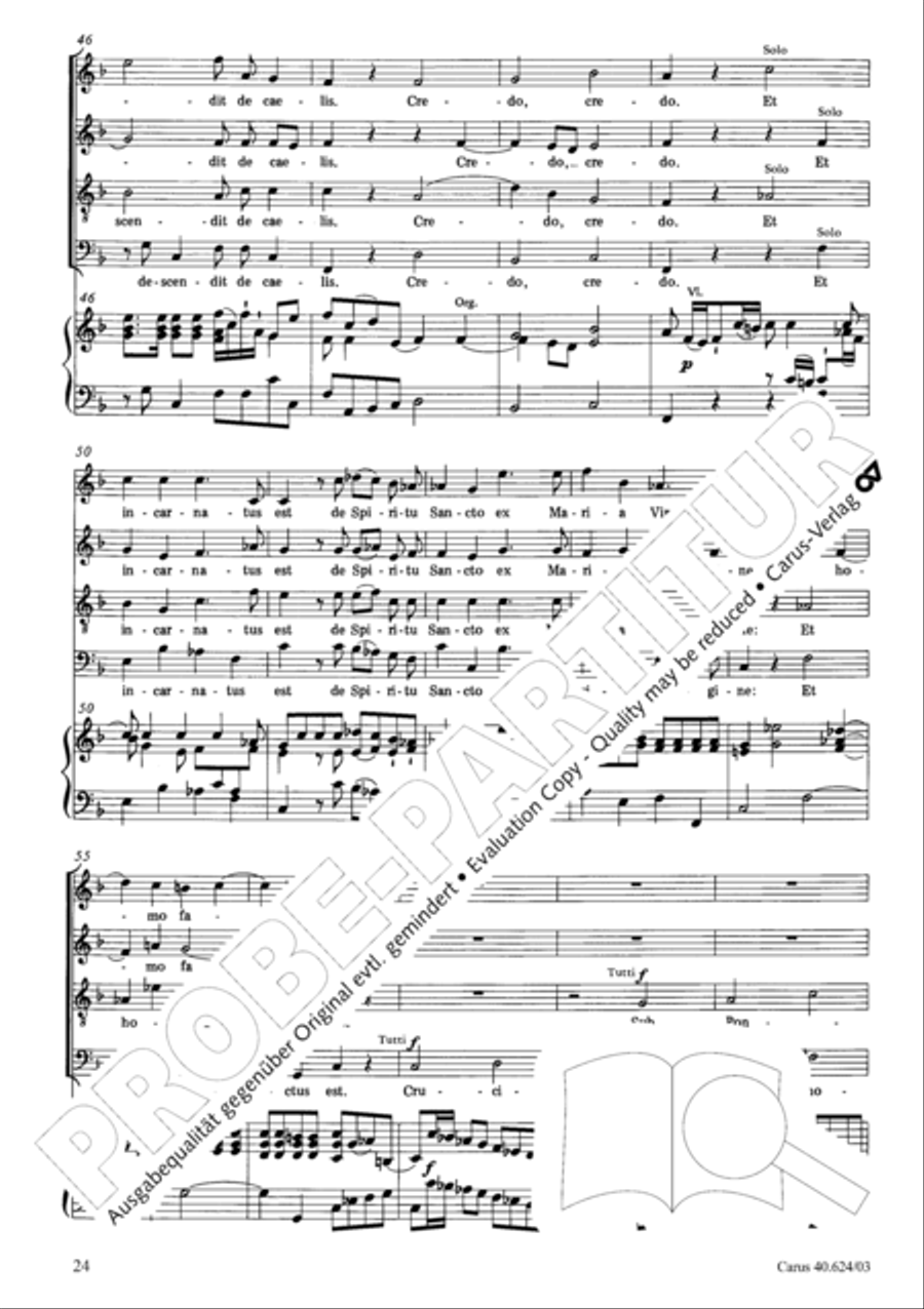 Missa brevis in F major 4-Part scores gallery preview page 25