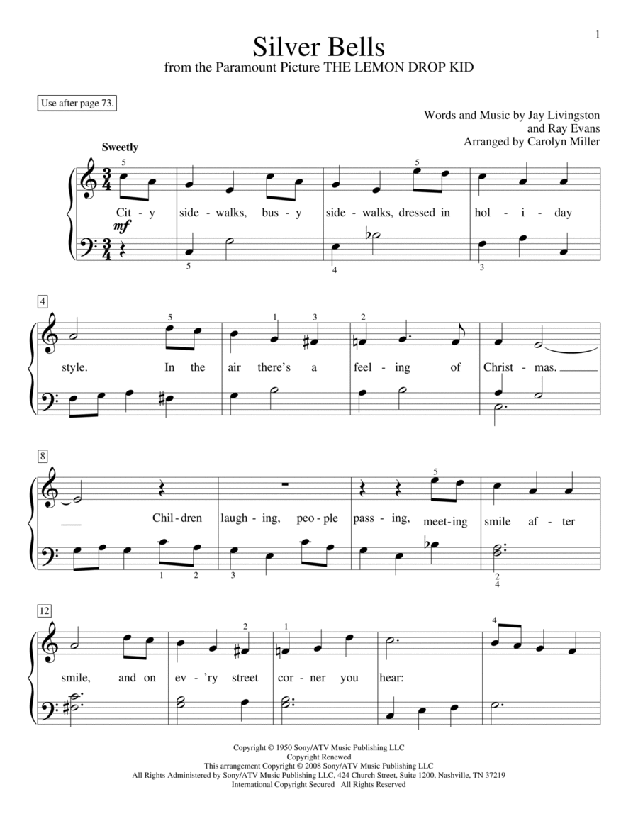 Silver Bells Piano Method scores gallery preview page 1