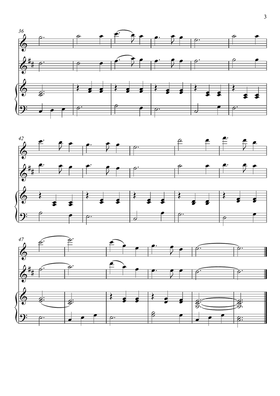 Franz Gruber - Silent Night (Violin and Tenor Saxophone Duet) Small Ensemble scores gallery preview page 3