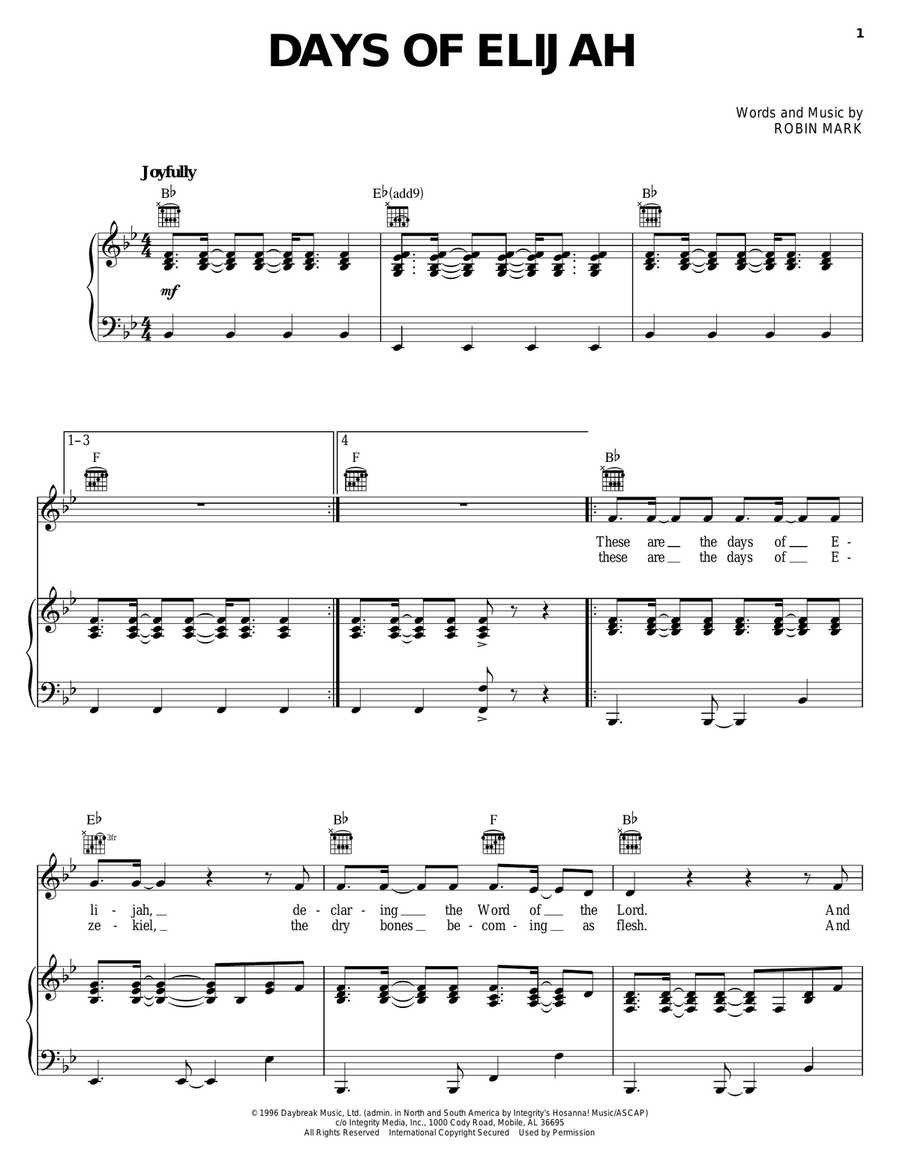 Days Of Elijah Guitar scores gallery preview page 1