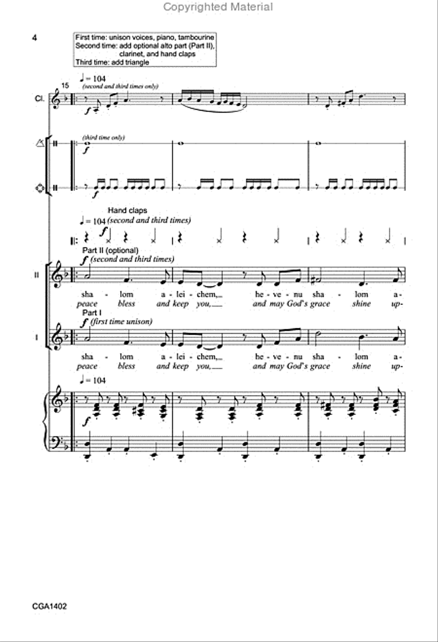 Hevenu Shalom Aleichem 2-Part scores gallery preview page 4