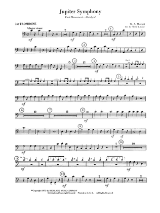 Book cover for Jupiter Symphony, 1st Movement: 1st Trombone
