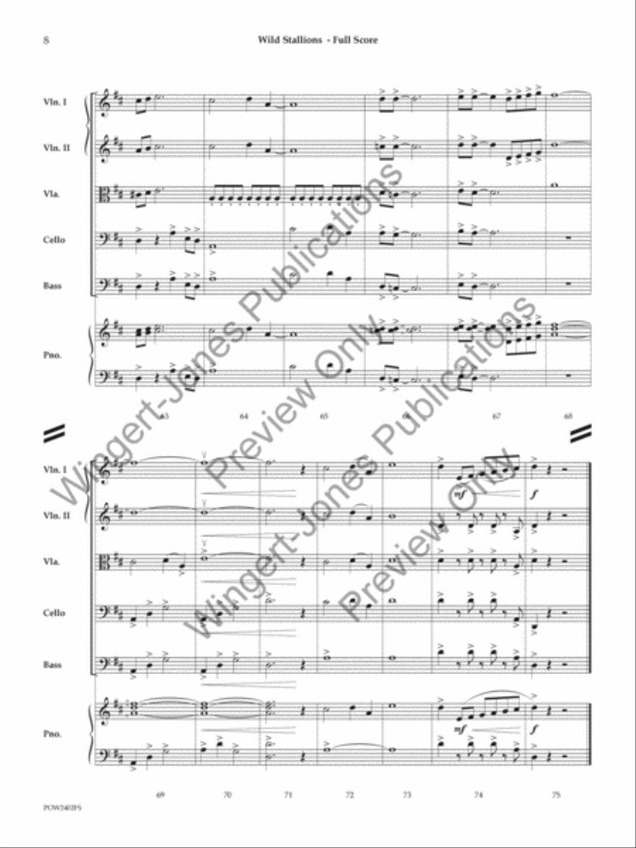 Wild Stallions String Orchestra scores gallery preview page 9