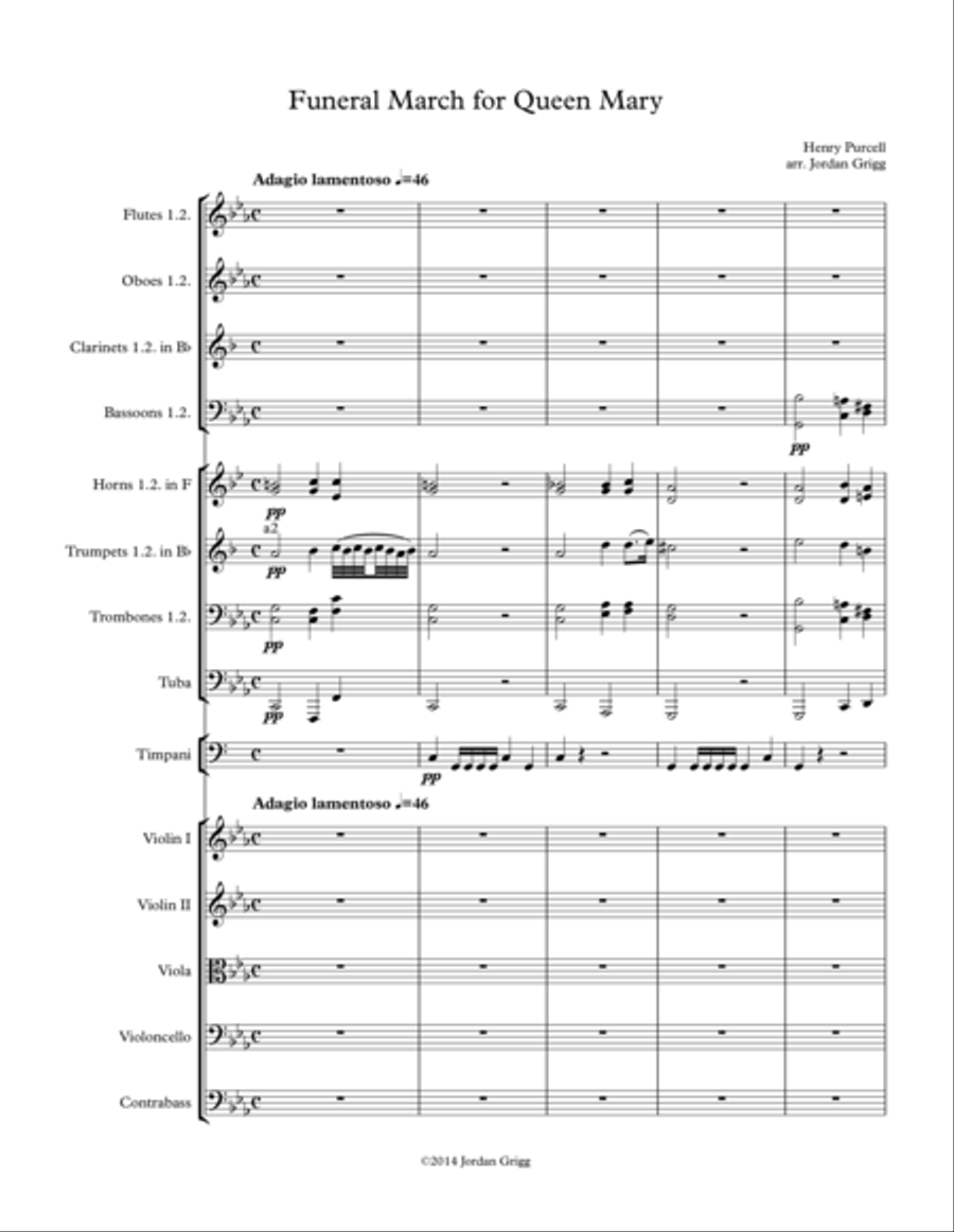 Funeral March for Queen Mary Small Ensemble scores gallery preview page 1