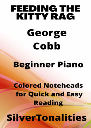 Feeding the Kitty Rag Beginner Piano Sheet Music with Colored Notation