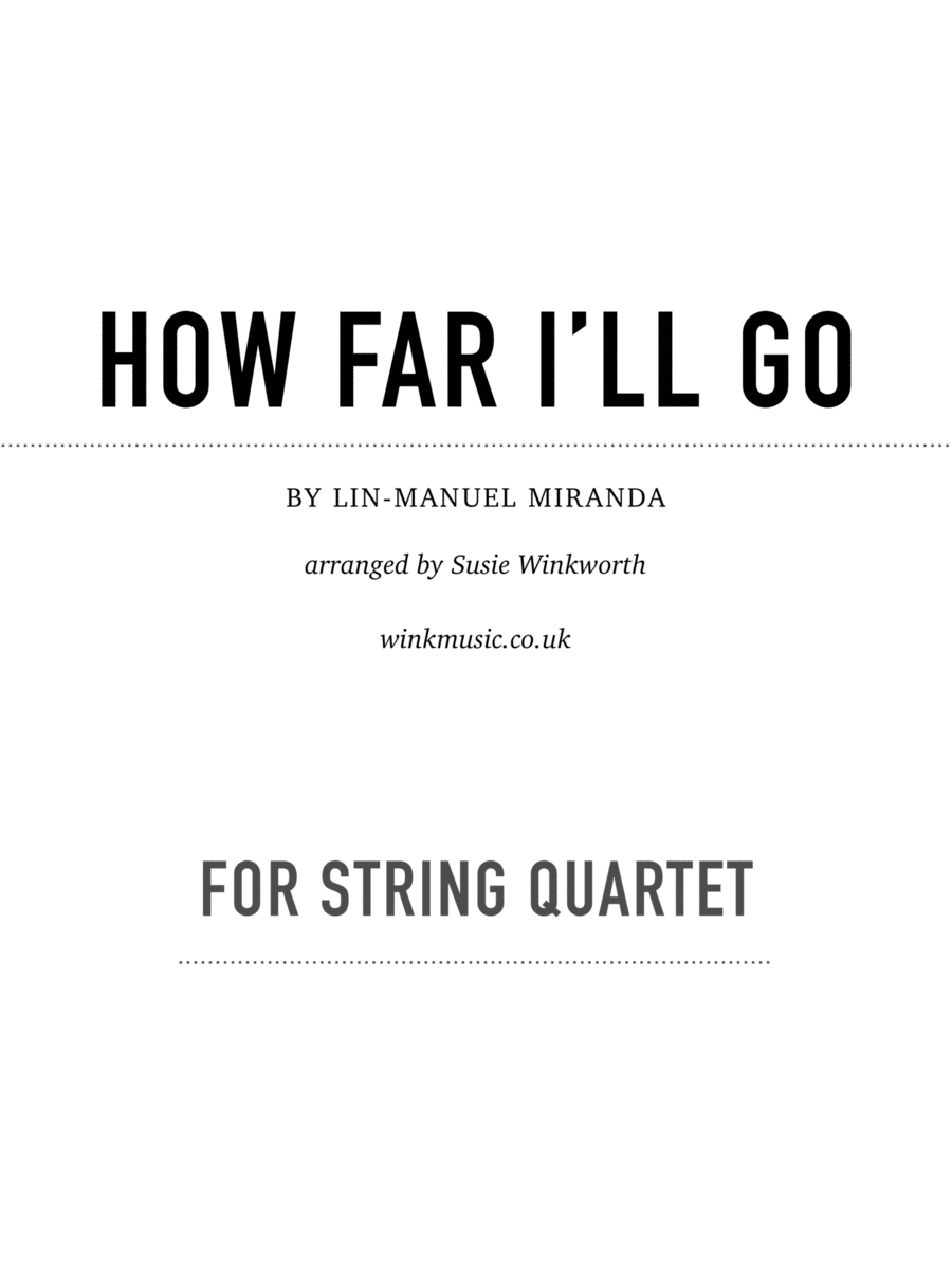 How Far I'll Go String Quartet scores gallery preview page 1