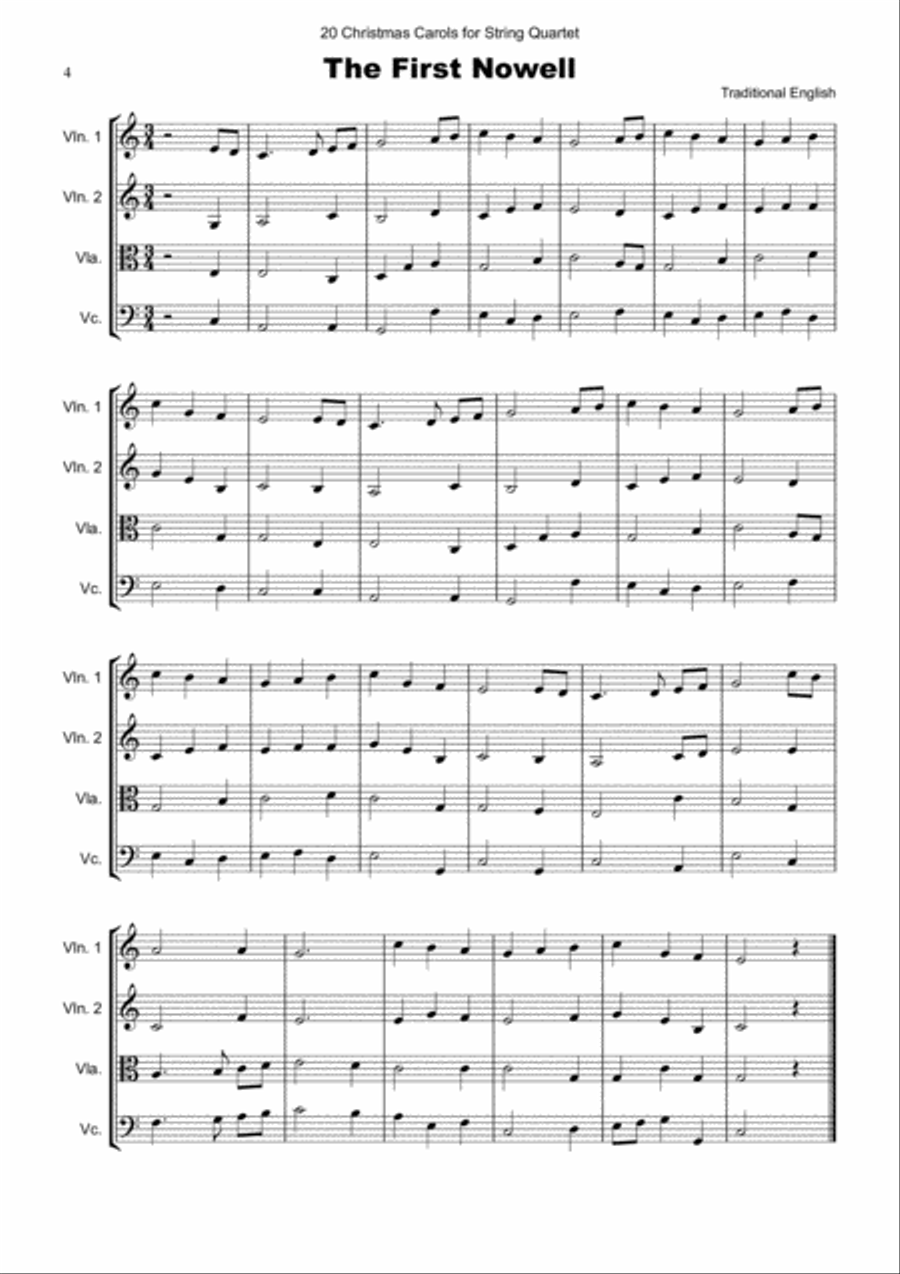 20 Favourite Christmas Carols for String Quartet String Quartet scores gallery preview page 5