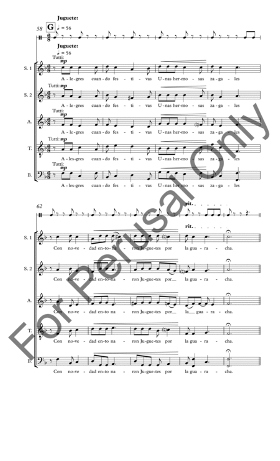 Convidando esta la noche SSATB scores gallery preview page 8