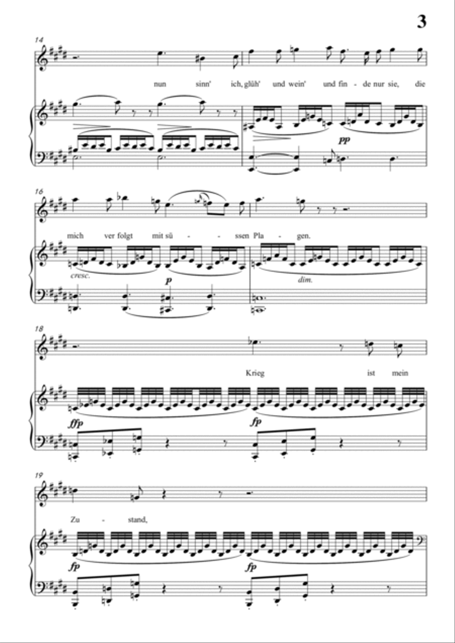 Schubert-Sonnet III in E for Vocal and Piano Voice scores gallery preview page 4