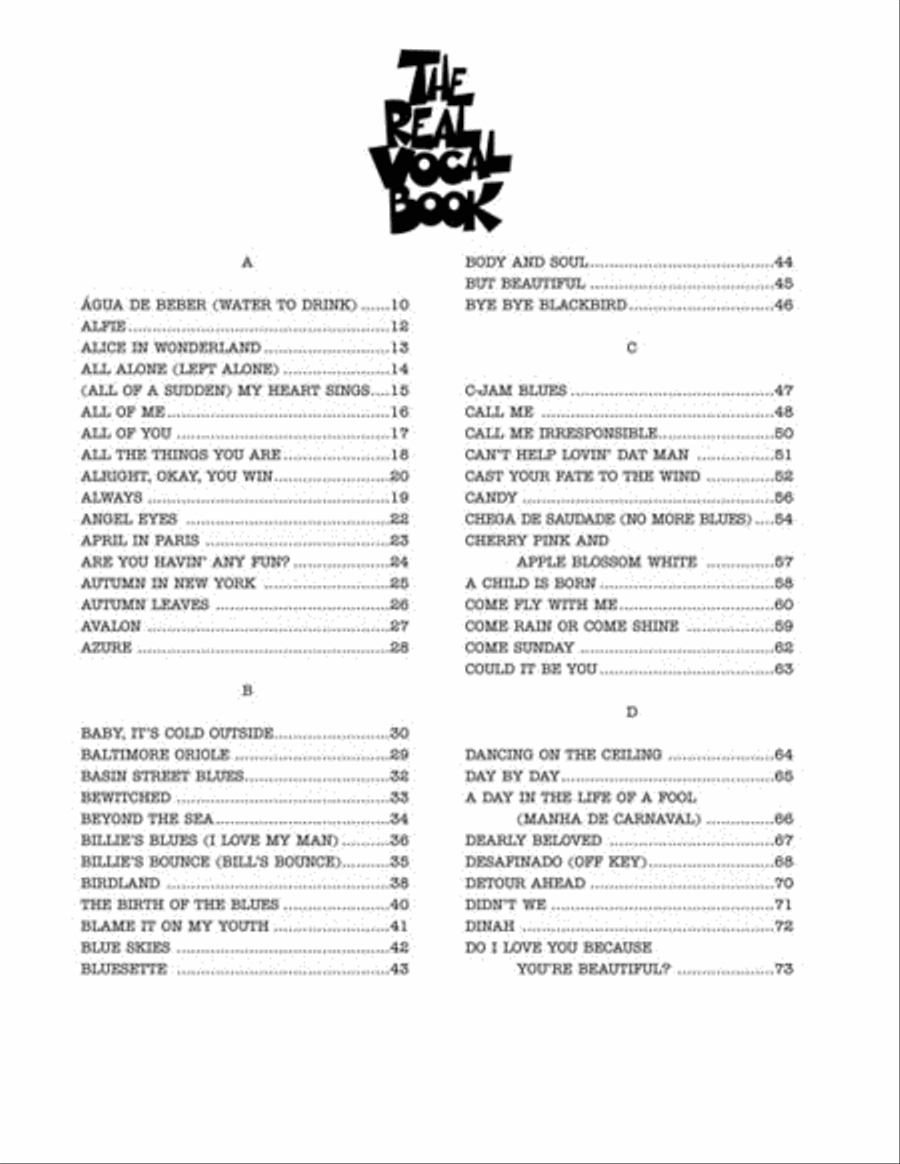 The Real Vocal Book - Volume 1