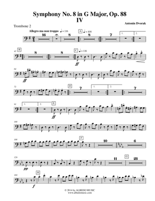 Dvorak Symphony No. 8, Movement IV - Trombone in Bass Clef 2 (Transposed Part), Op. 88