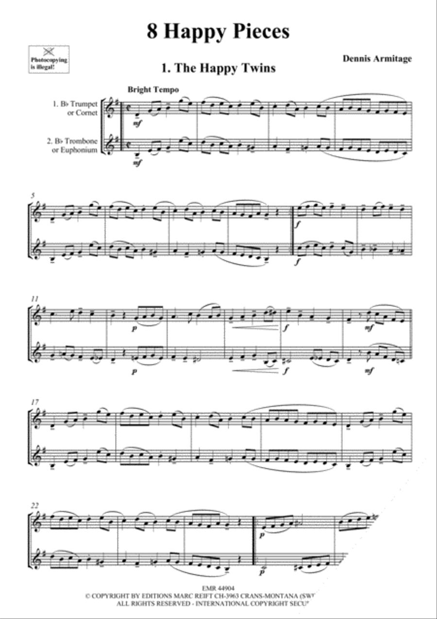 8 Happy Pieces Cornet scores gallery preview page 3