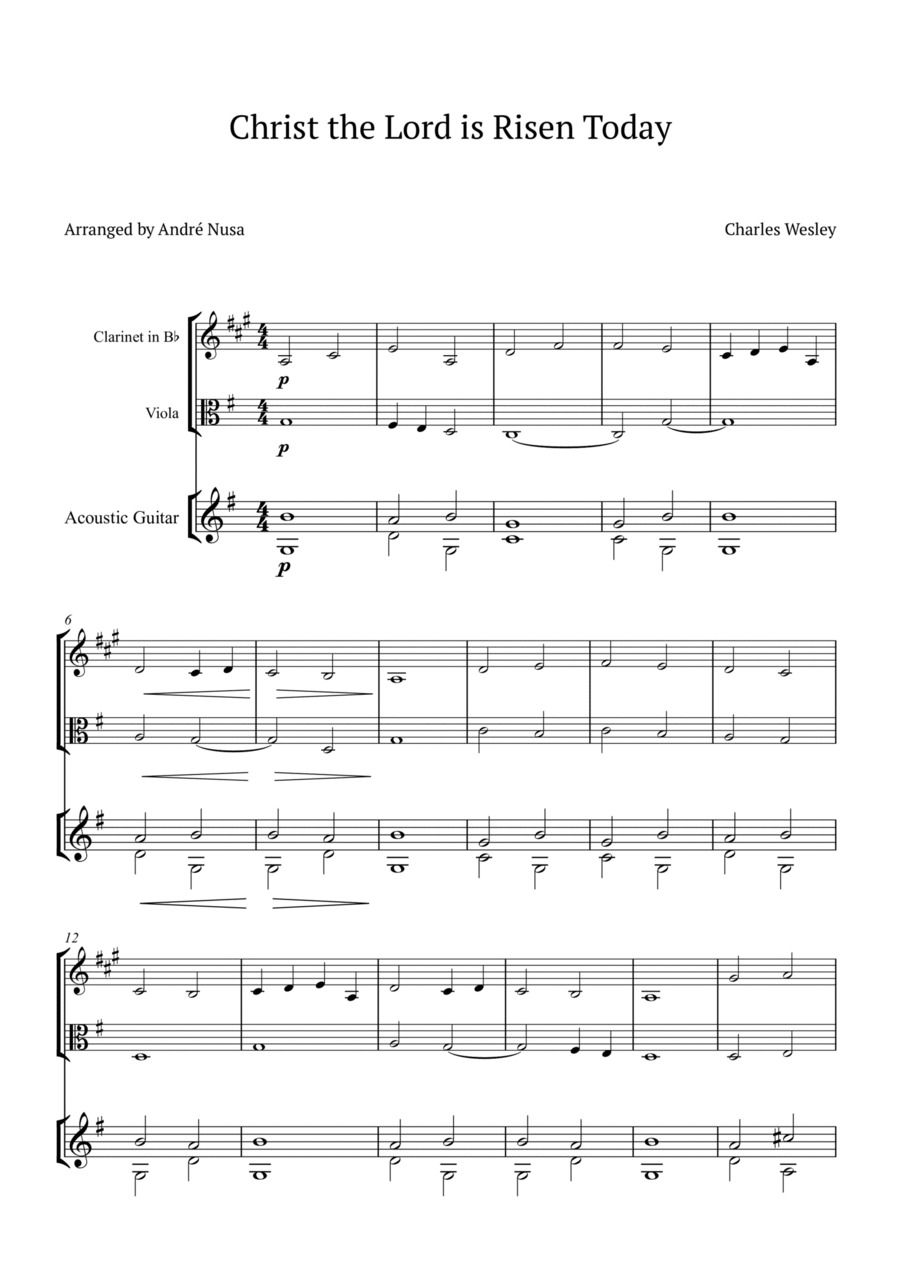 Christ the Lord is Risen Today Clarinet scores gallery preview page 1