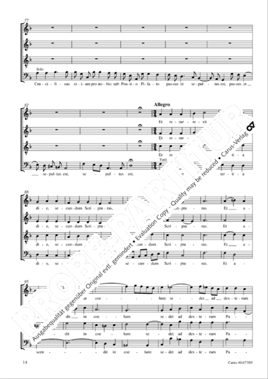 Mass in F major 4-Part scores gallery preview page 15
