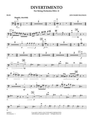 Divertimento for String Orchestra (Mvt. 1) - String Bass