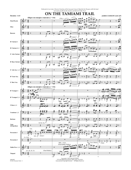On the Tamiami Trail - Conductor Score (Full Score)