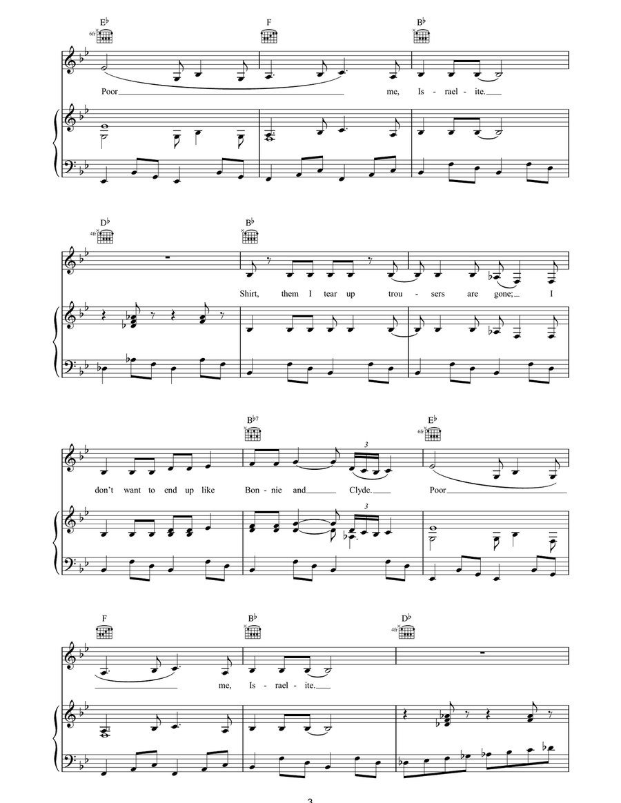 The Israelites Piano, Vocal, Guitar scores gallery preview page 3