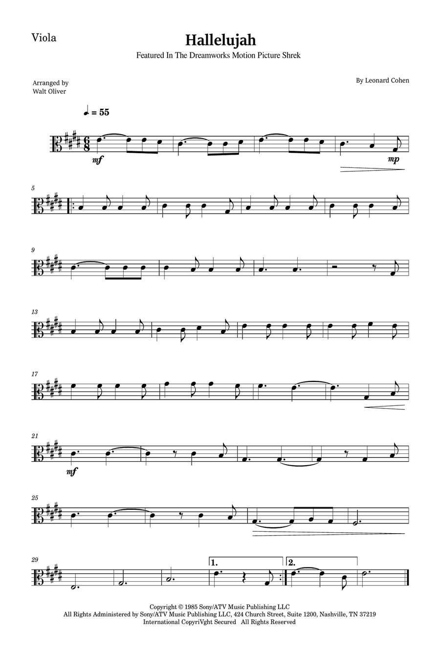 Hallelujah String Duet scores gallery preview page 3
