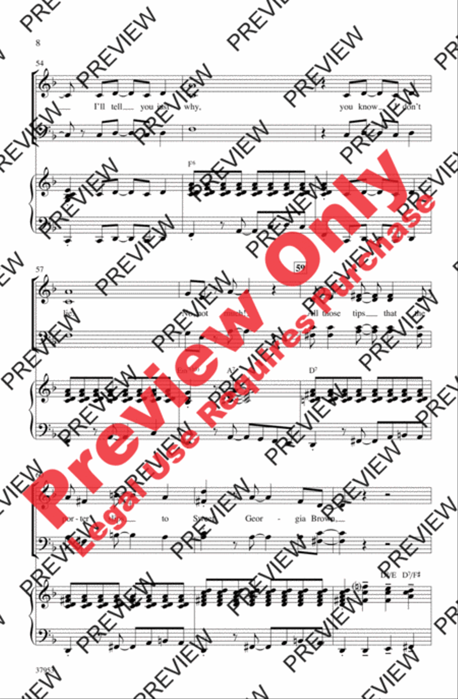 Sweet Georgia Brown Sweet Georgia Brown 4-Part scores gallery preview page 8