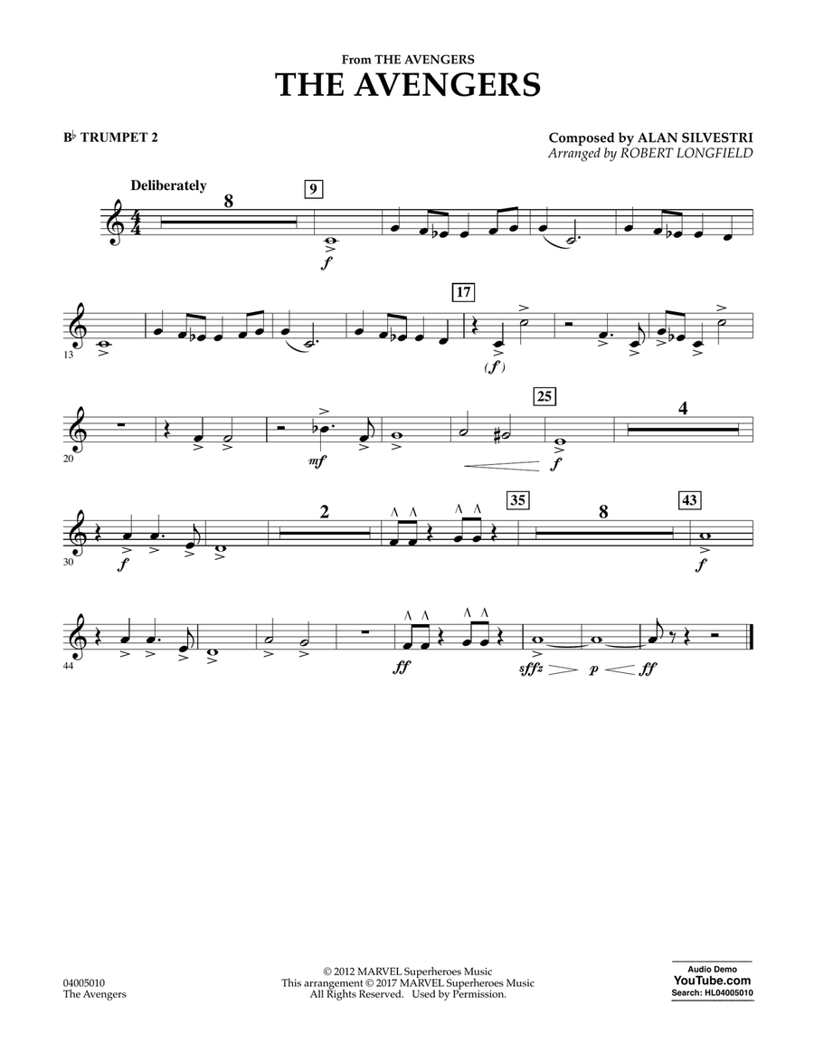 The Avengers - Bb Trumpet 2 Concert Band scores gallery preview page 1