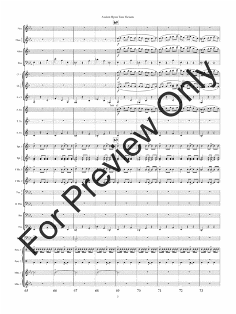 Ancient Hymn Tune Variants (Score) Concert Band scores gallery preview page 10
