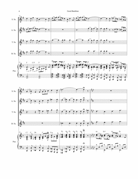 Gesu Bambino (for Saxophone Quartet and Piano) image number null