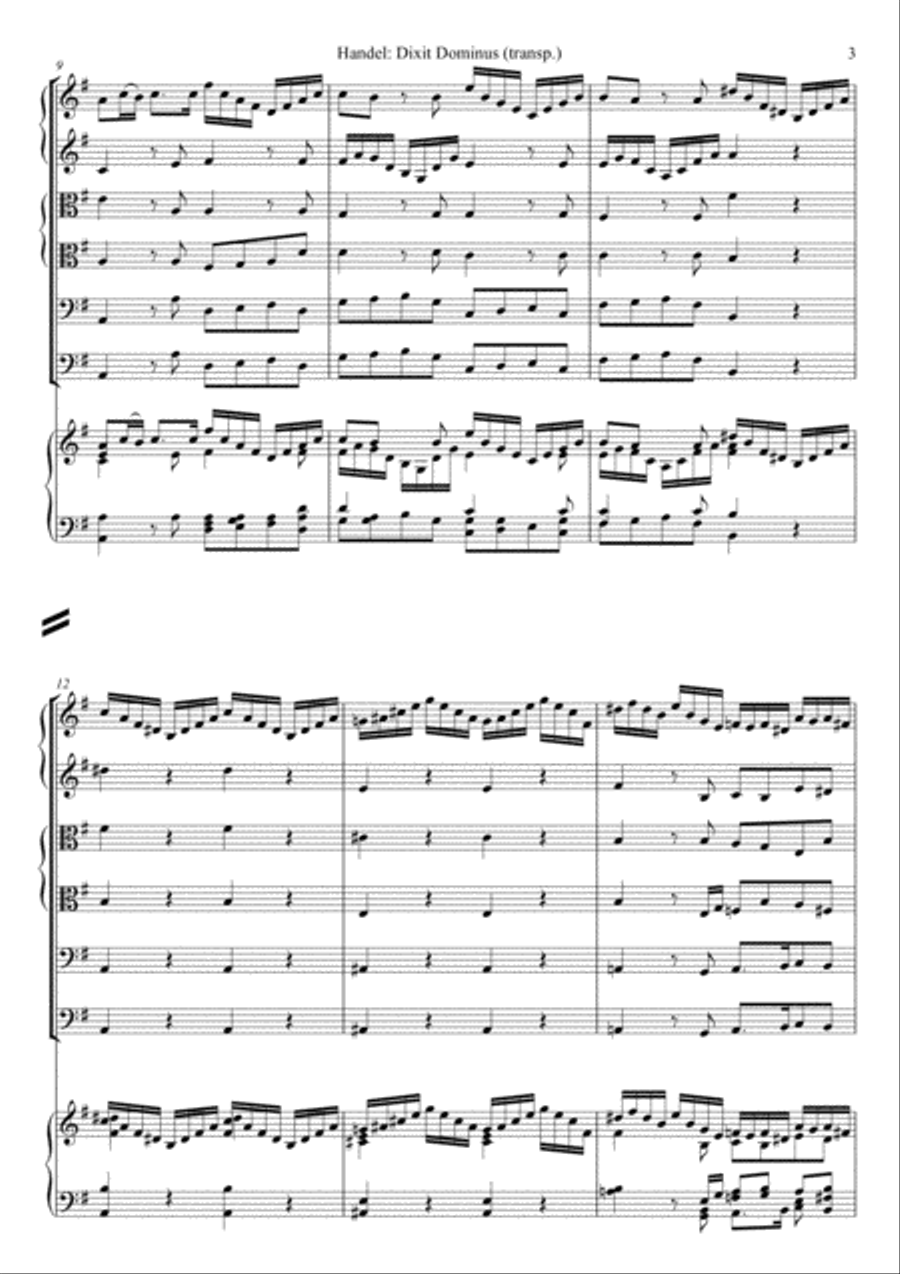 G. Fr. Handel: DIXIT DOMINUS Divisi scores gallery preview page 3