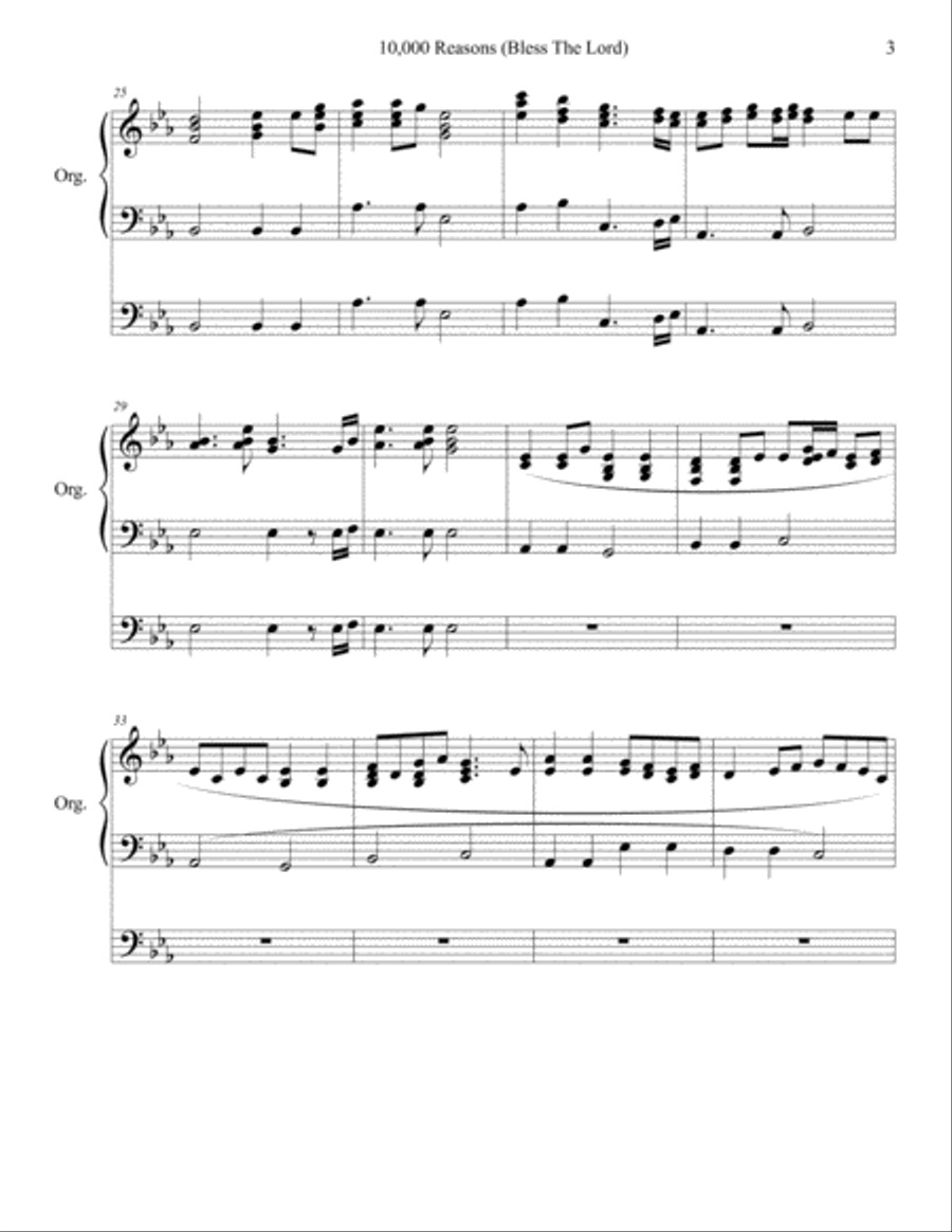 10,000 Reasons (Bless The Lord) Piano Solo scores gallery preview page 3