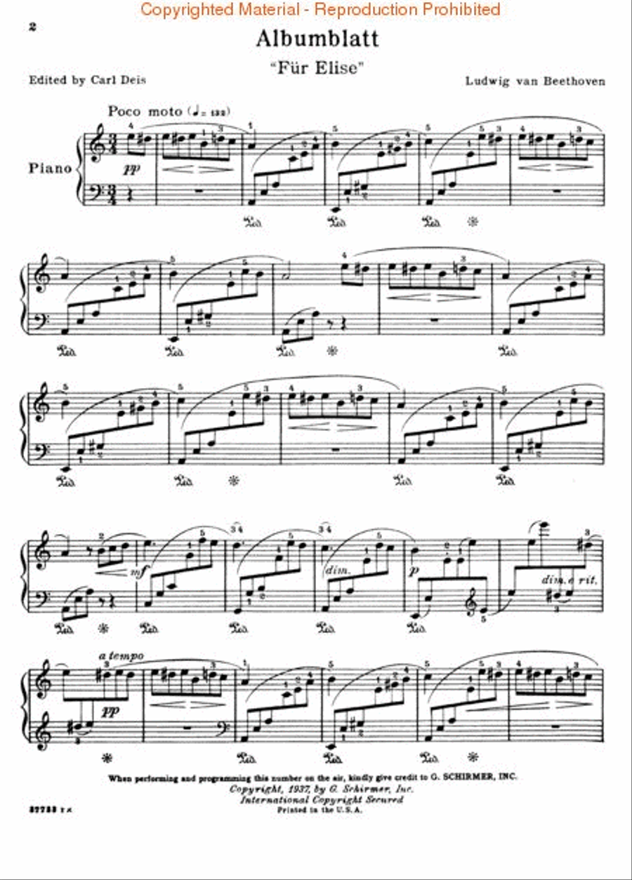 Für Elise Piano Solo scores gallery preview page 2