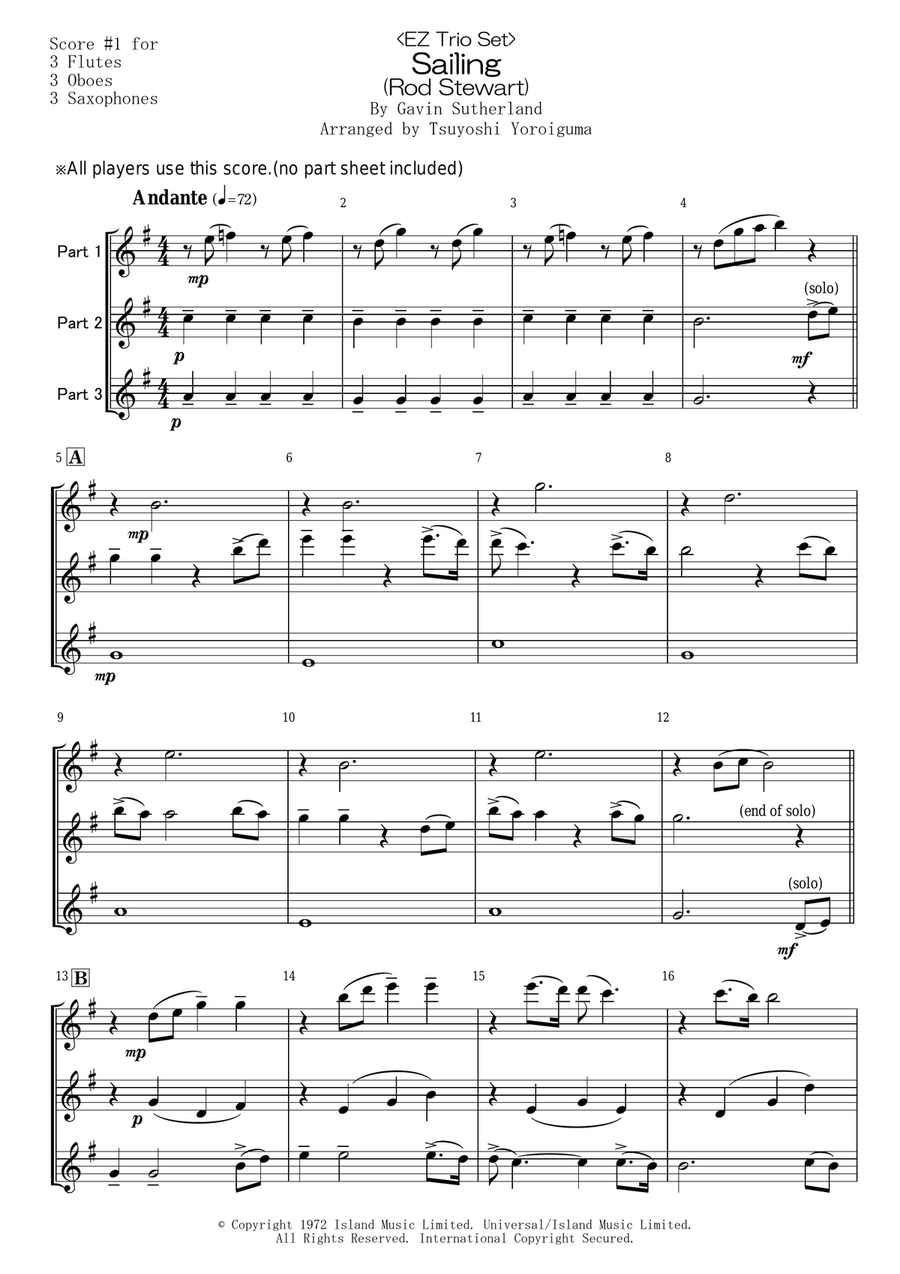 Sailing Brass Ensemble scores gallery preview page 1