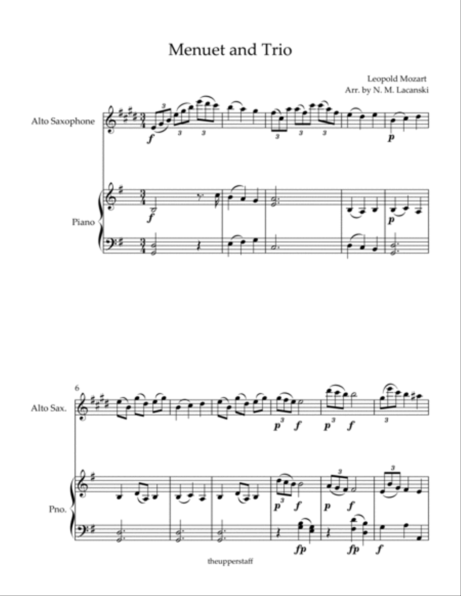 Menuet and Trio Menuet and Trio Alto Saxophone scores gallery preview page 2
