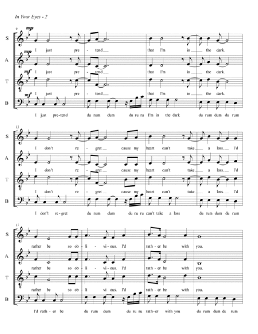 In Your Eyes In Your Eyes 4-Part scores gallery preview page 3