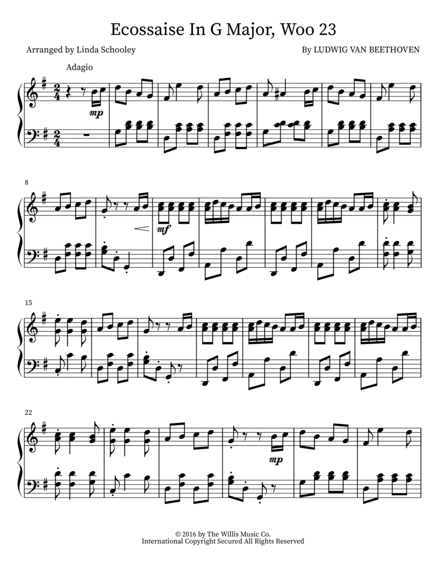 Ecossaise In G Major, Woo 23